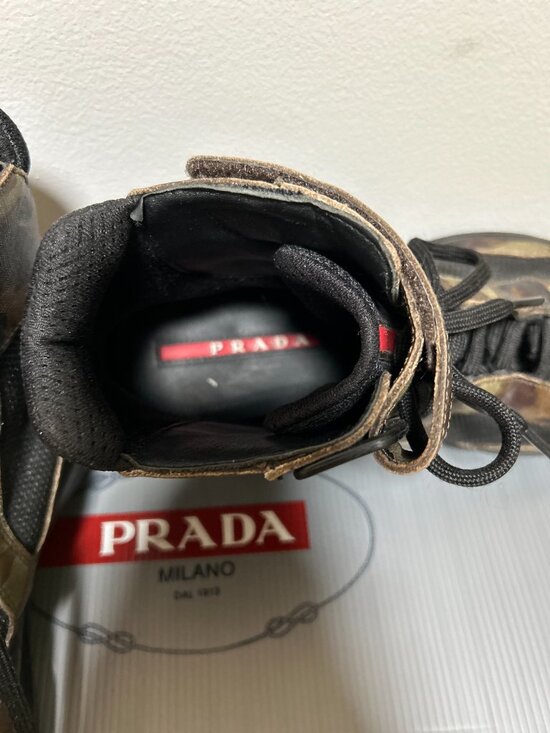 Men\'s Size 10 PRADA High Top Camouflage Sneakers